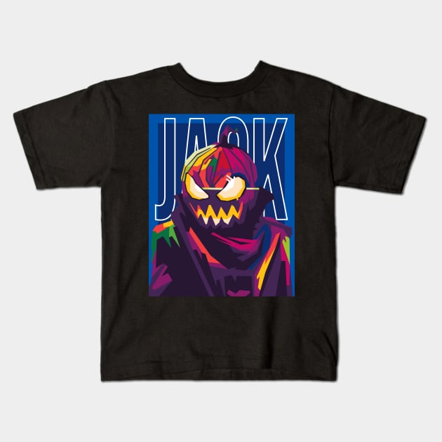 jack o lantern halloween Kids T-Shirt by cool pop art house